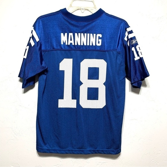 Reebok Manning Colts Blue & White Jersey Kids L 14-16 NFL Woman’s Size XS - Picture 6 of 6